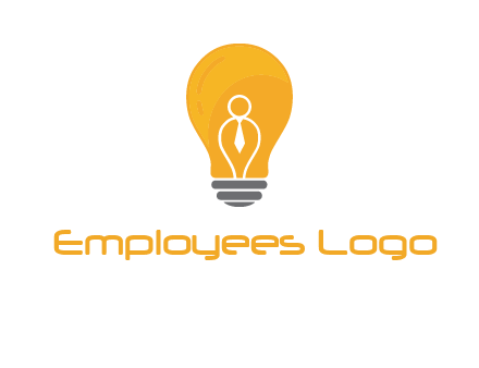 abstract person in bulb logo