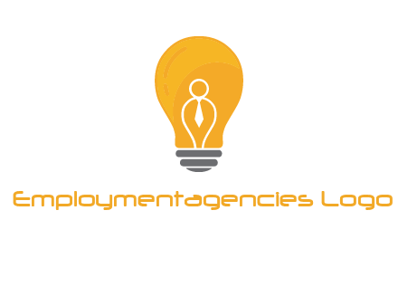 abstract person in bulb logo