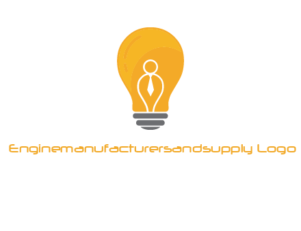 abstract person in bulb logo