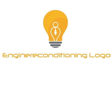 abstract person in bulb logo
