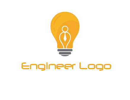 abstract person in bulb logo