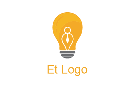 abstract person in bulb logo