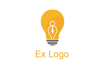 abstract person in bulb logo