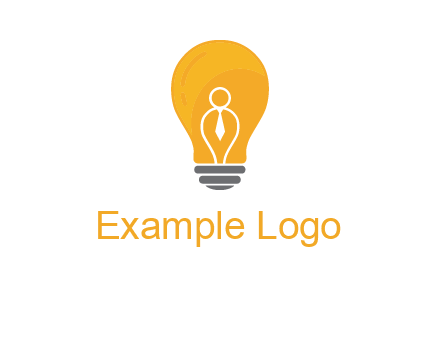abstract person in bulb logo