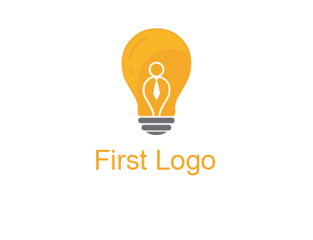 abstract person in bulb logo