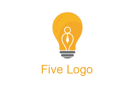 abstract person in bulb logo