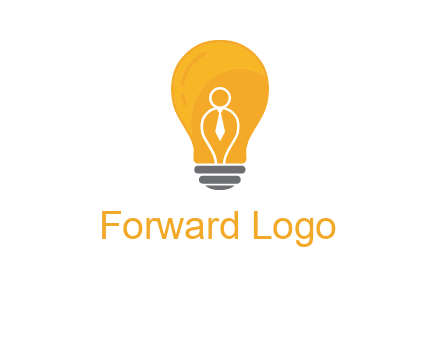 abstract person in bulb logo