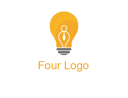 abstract person in bulb logo