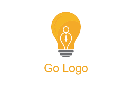 abstract person in bulb logo
