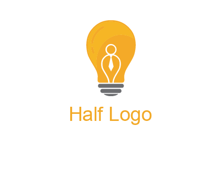 abstract person in bulb logo