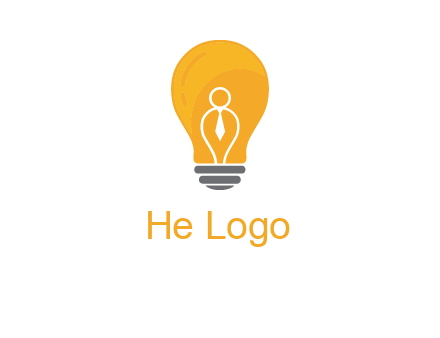 abstract person in bulb logo