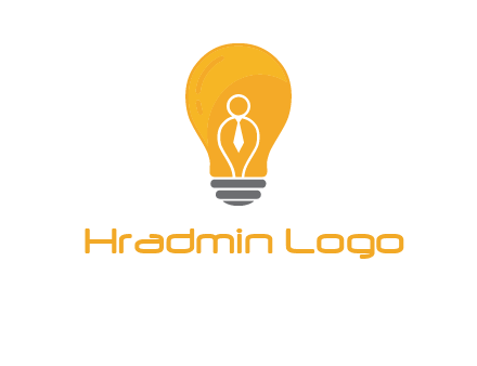 abstract person in bulb logo