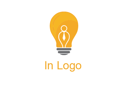 abstract person in bulb logo