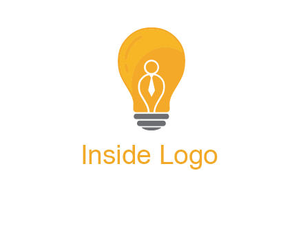 abstract person in bulb logo