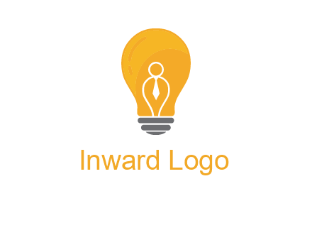 abstract person in bulb logo