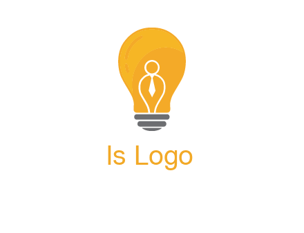 abstract person in bulb logo