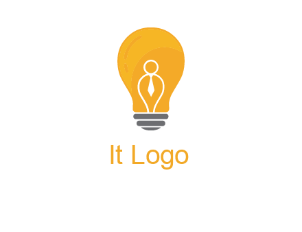 abstract person in bulb logo
