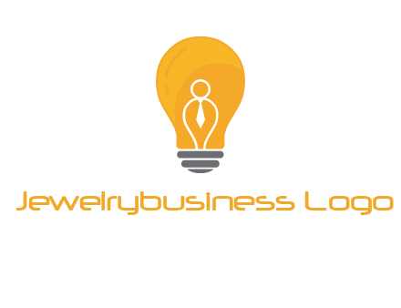 abstract person in bulb logo