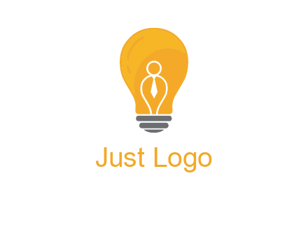 abstract person in bulb logo
