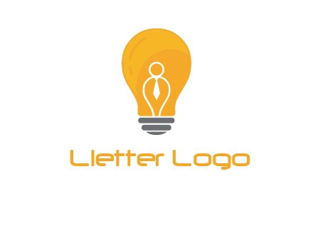 abstract person in bulb logo