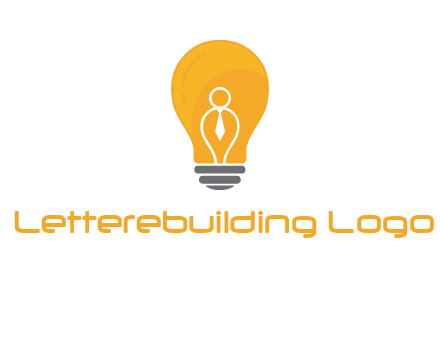 abstract person in bulb logo