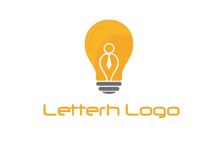 abstract person in bulb logo