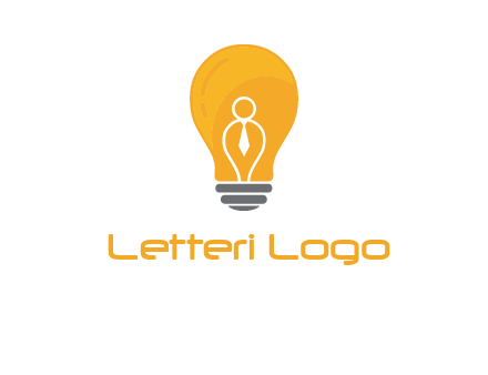 abstract person in bulb logo