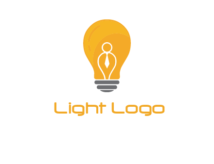 abstract person in bulb logo