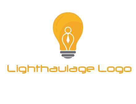 abstract person in bulb logo
