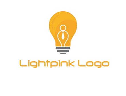 abstract person in bulb logo
