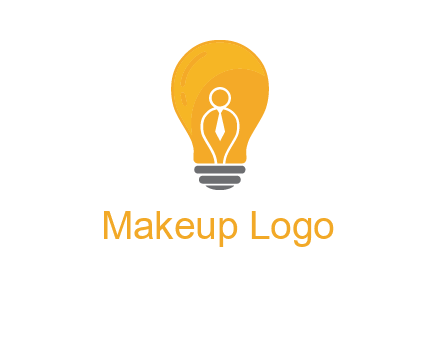 abstract person in bulb logo
