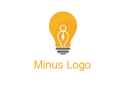 abstract person in bulb logo