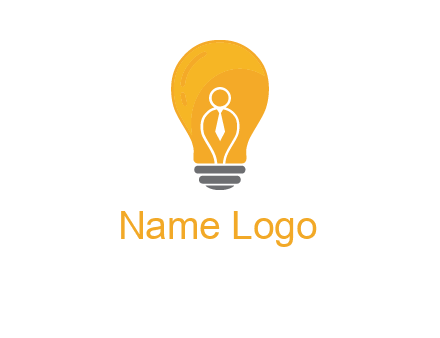 abstract person in bulb logo
