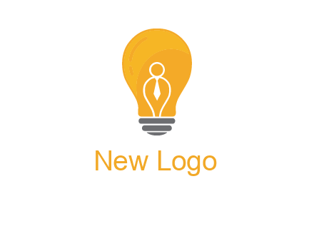 abstract person in bulb logo