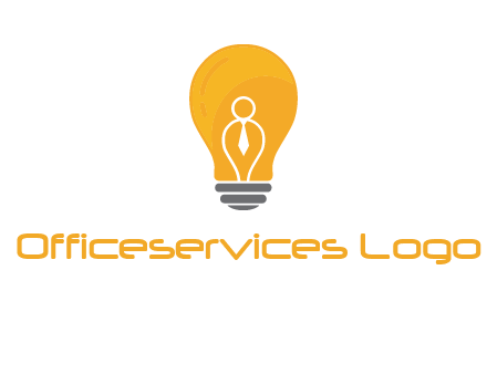 abstract person in bulb logo