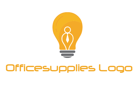 abstract person in bulb logo