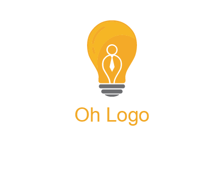 abstract person in bulb logo