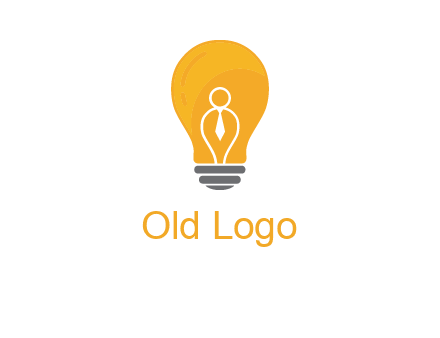 abstract person in bulb logo