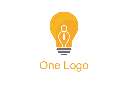 abstract person in bulb logo