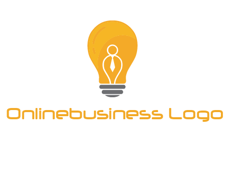 abstract person in bulb logo