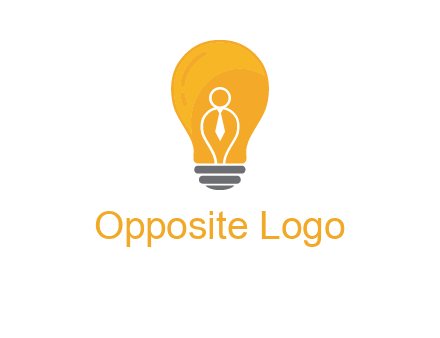 abstract person in bulb logo