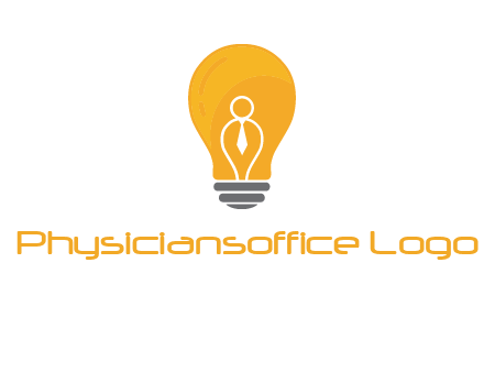 abstract person in bulb logo