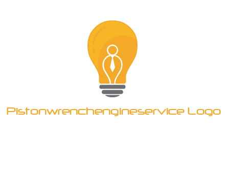 abstract person in bulb logo