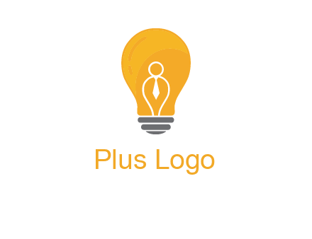 abstract person in bulb logo