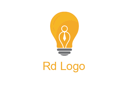 abstract person in bulb logo