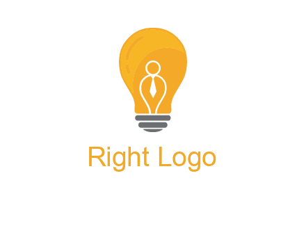 abstract person in bulb logo