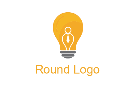 abstract person in bulb logo
