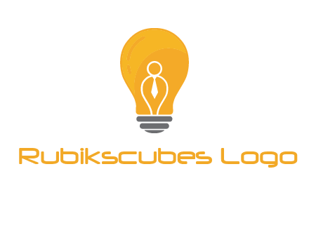 abstract person in bulb logo