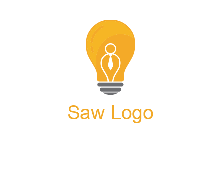abstract person in bulb logo