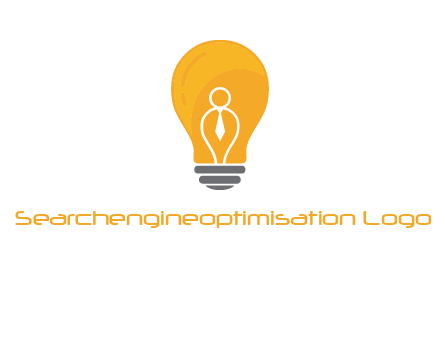 abstract person in bulb logo
